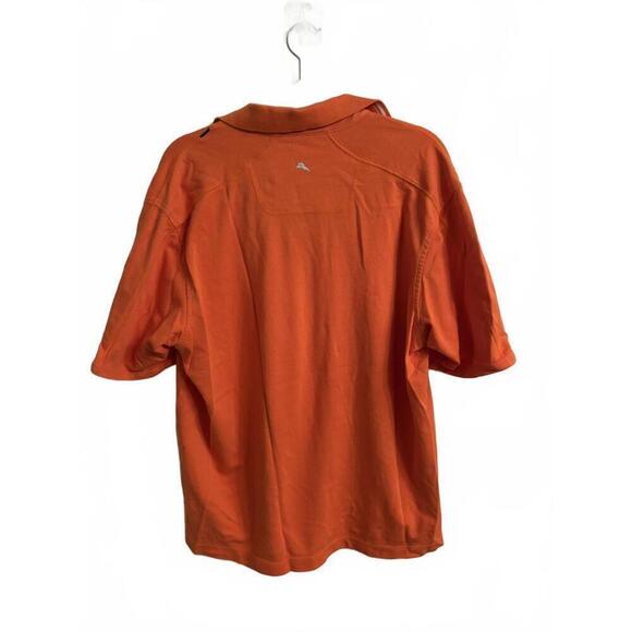 Tommy Bahama XL Orange Short Sleeve 1/4 Zip Polo Shirt - Picture 2 of 8